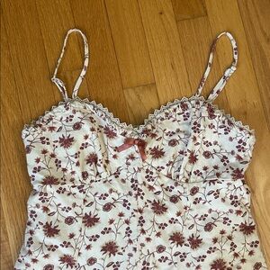 Trixxi Cream Dress with Mauve Floral Accents